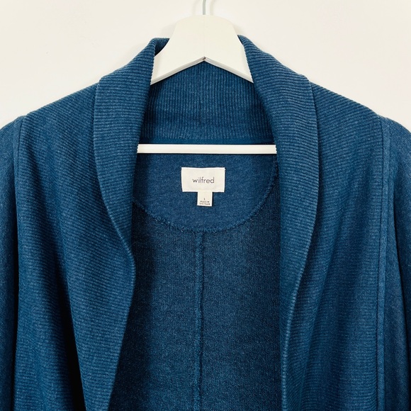 Aritzia Wilfred Blue Open Front Shawl Sweatshirt - Picture 3 of 4